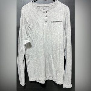 🪽Lucky Brand long sleeve gray Henley sleepwear T-shirt